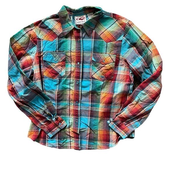Women's ROPER Plaid Button Down Shirt Size XL - Picture 1 of 4